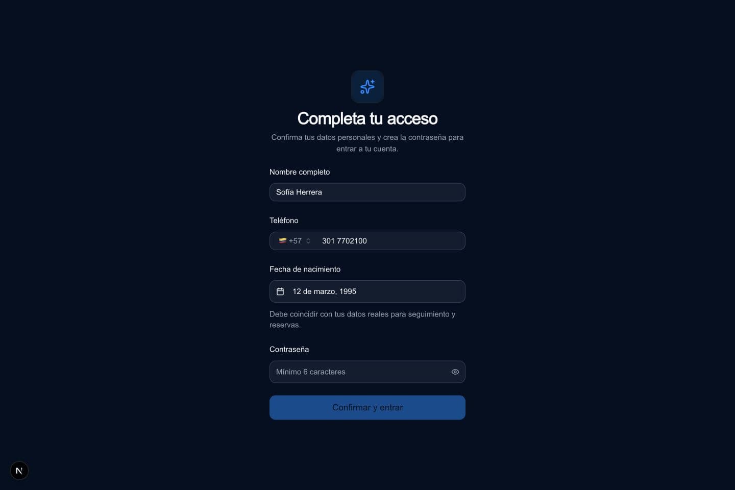Completa la invitación y el primer acceso
