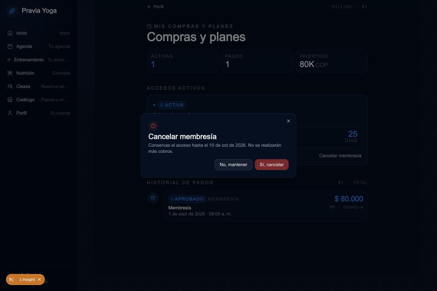 Consulta vigencia y cancela renovación