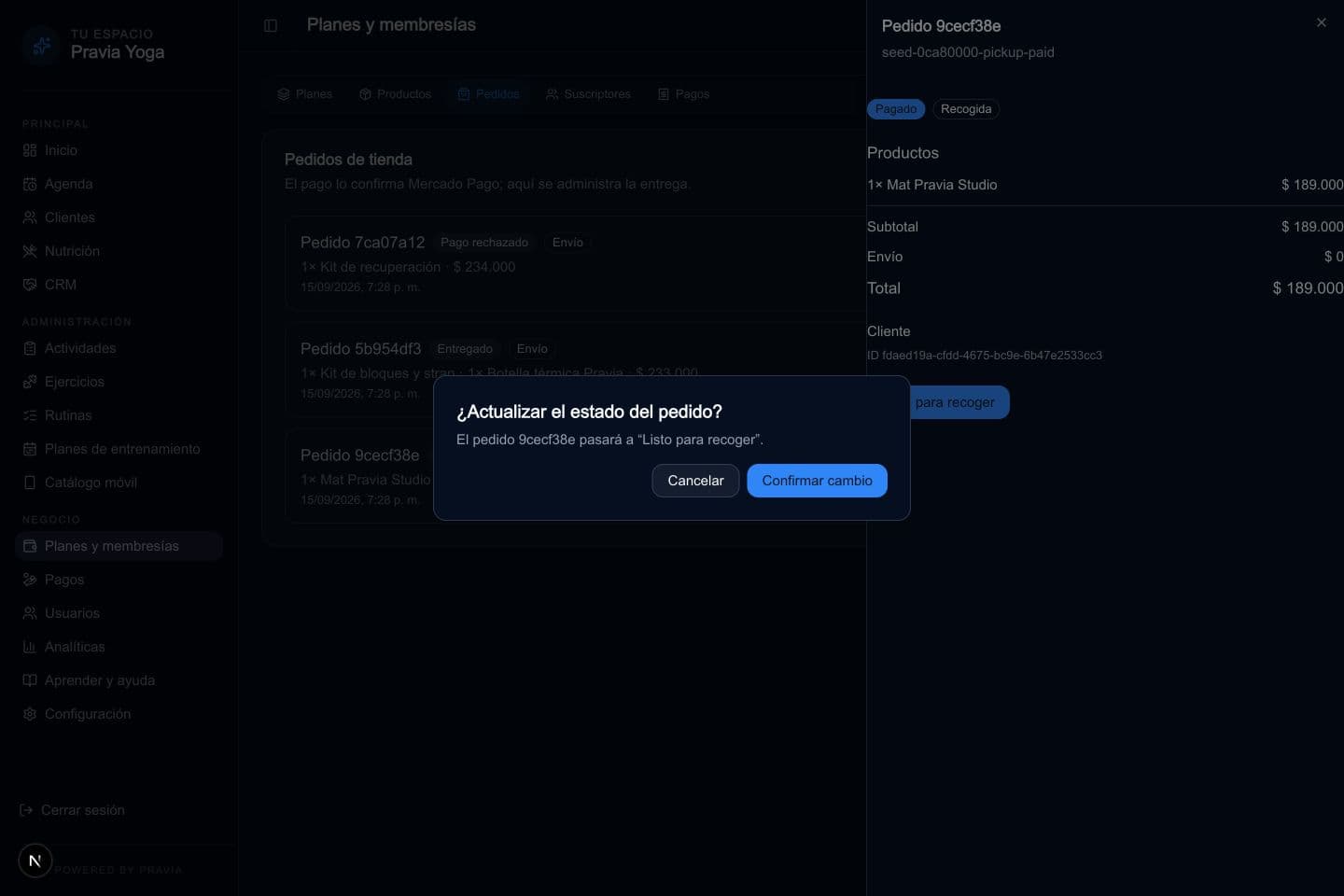 Confirma el avance de la entrega